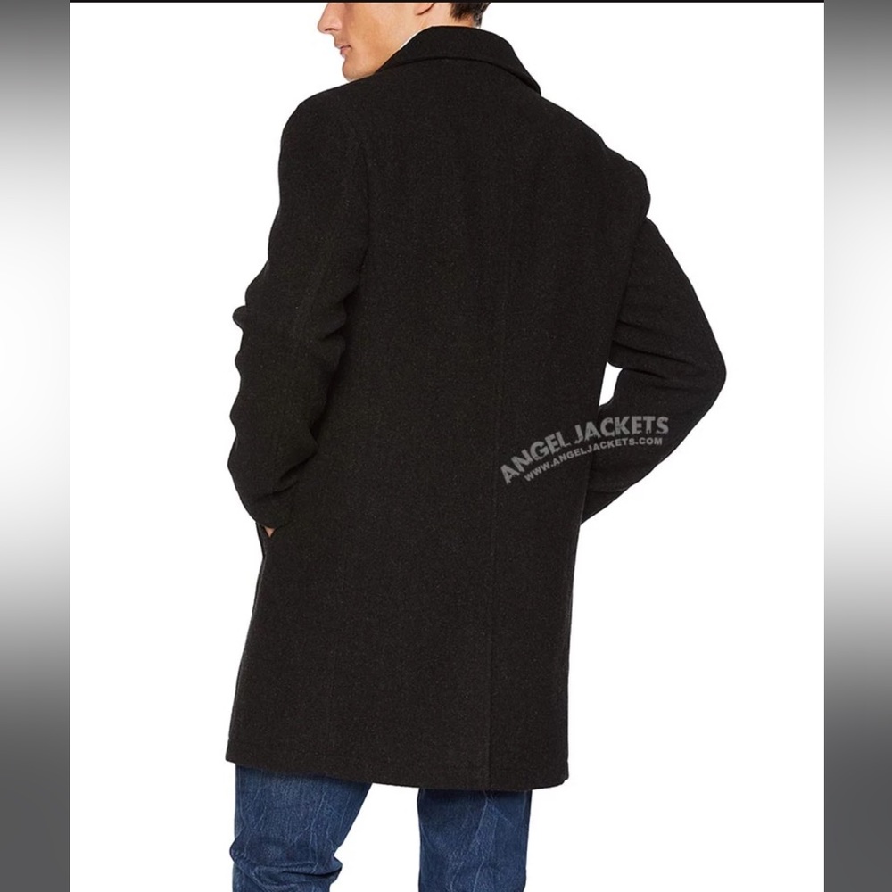 ๐ Armando Black Wool Coat - Picture 2 of 7